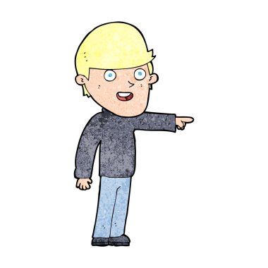 karikatür işaret eden adam