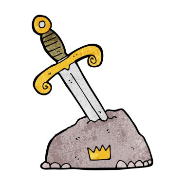 karikatür kılıç taş