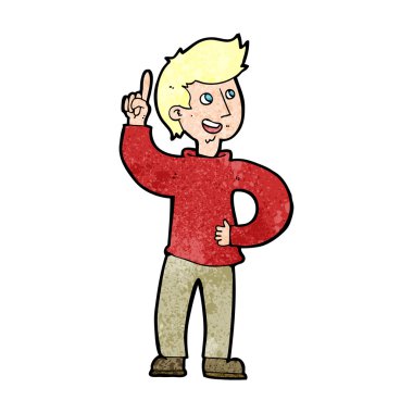 Fikri olan çizgi film adamı.