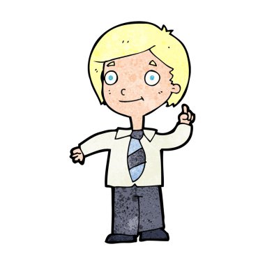 Çizgi film çocuğu soruyu cevaplıyor.