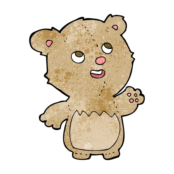 Мультяшний щасливий маленький плюшевий ведмедик — стоковий вектор