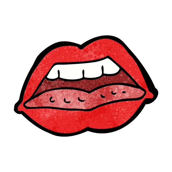 Dibujos animados sexy labios símbolo — Vector de stock