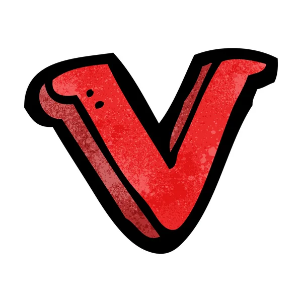 Карикатурная буква v — стоковый вектор