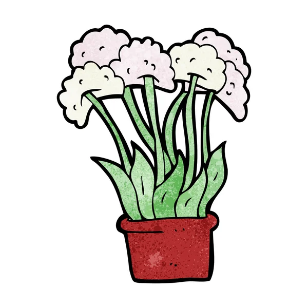 Flores de desenhos animados em pote —  Vetores de Stock