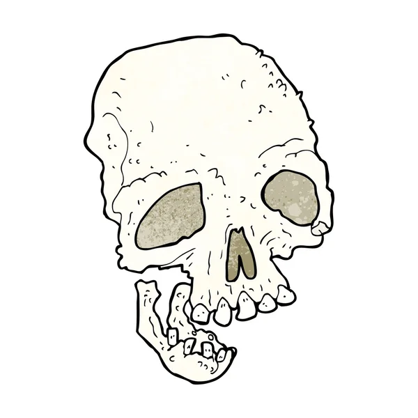 Cartoon ancient spooky skull — Stock Vector