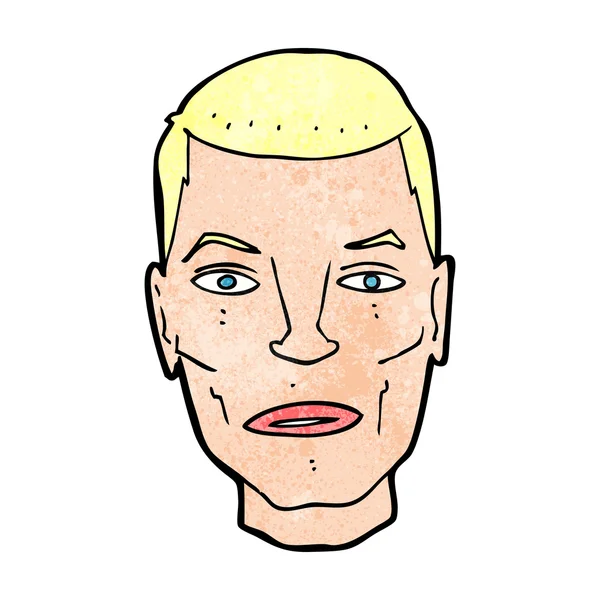 Desenho animado rosto masculino sério —  Vetores de Stock