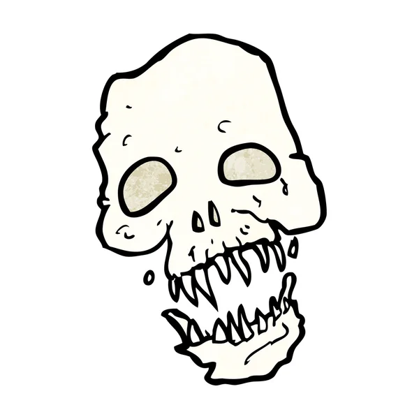 Мультфильм страшный череп — стоковый вектор