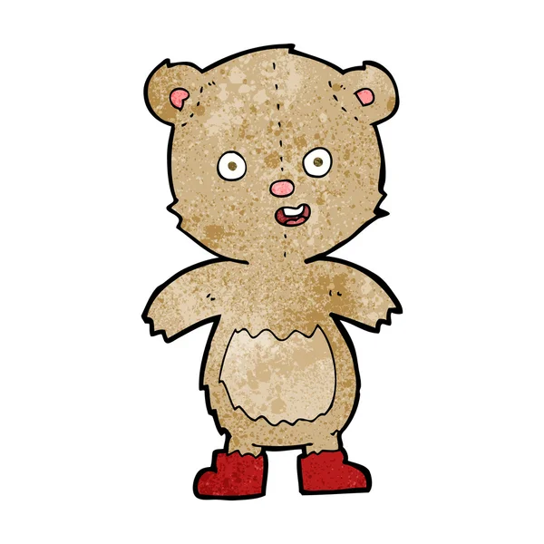Dibujos animados oso de peluche feliz en botas — Archivo Imágenes Vectoriales