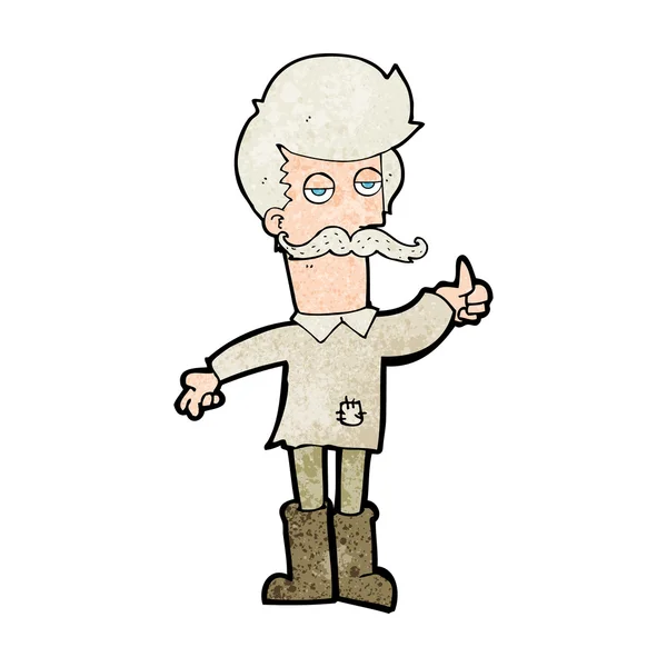 Cartoon old man in poor clothes — Stock Vector