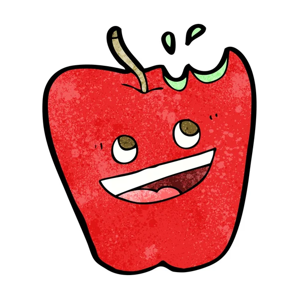 Mutlu apple cartoon — Stok Vektör