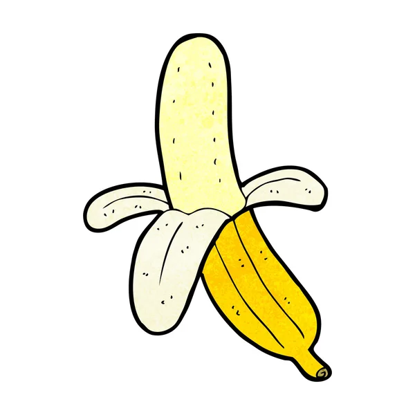 Banana descascada dos desenhos animados — Vetor de Stock