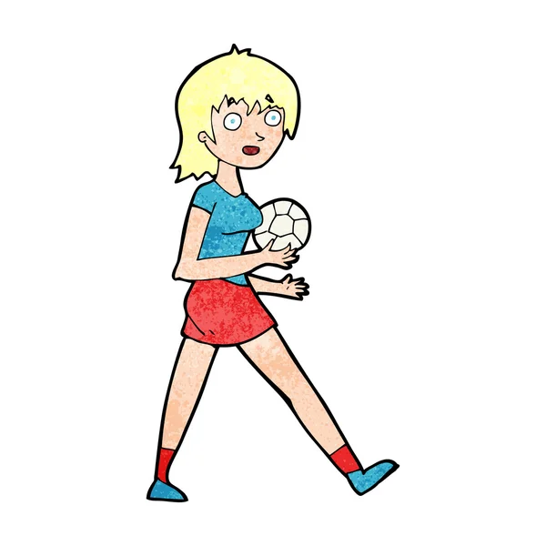 Kreslený fotbal dívka — Stockový vektor