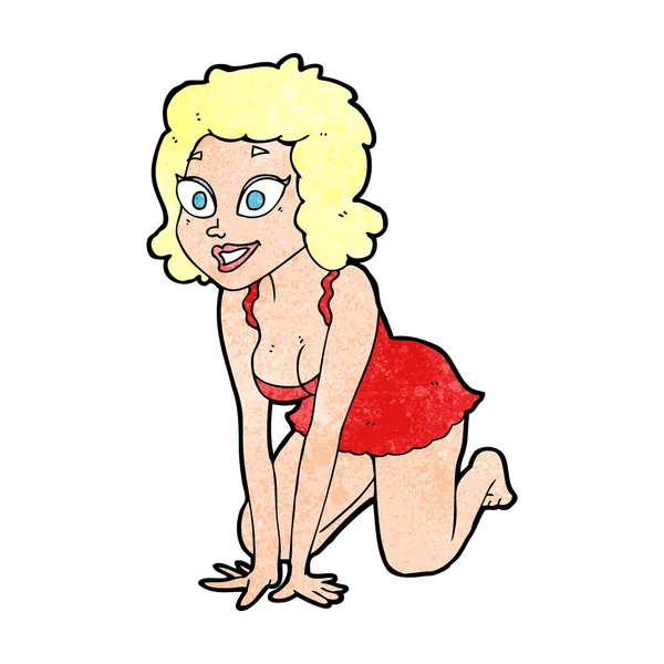 Cartone animato divertente donna sexy — Vettoriale Stock