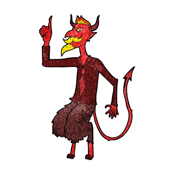 Dibujos animados diablo en camisa y corbata — Vector de stock
