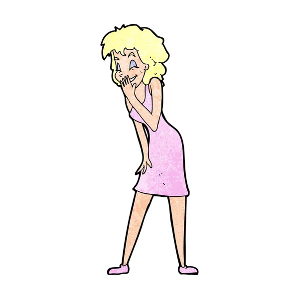 Cartoon vrouw lachen — Stockvector