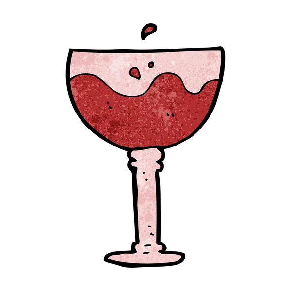 Copo de desenho animado de vinho tinto — Vetor de Stock