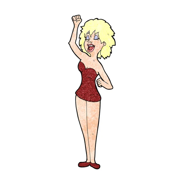 Mujer bailarina de dibujos animados — Vector de stock