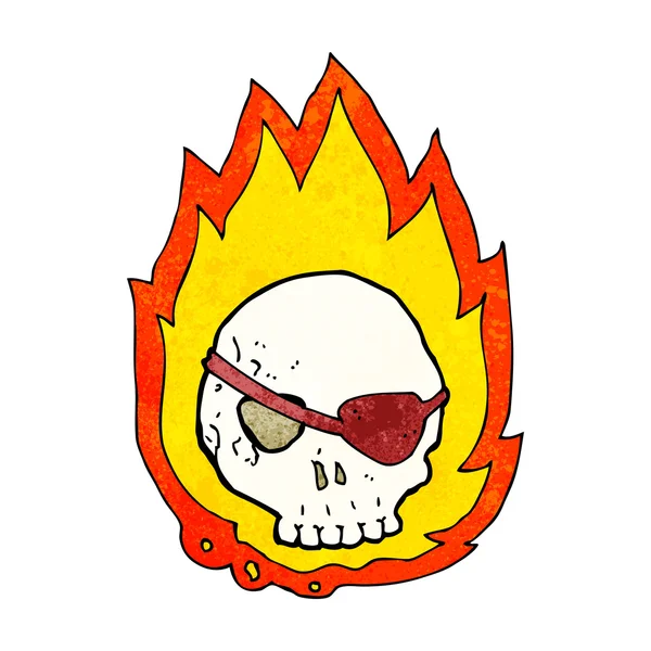 Cartoon burning skull — Stock Vector