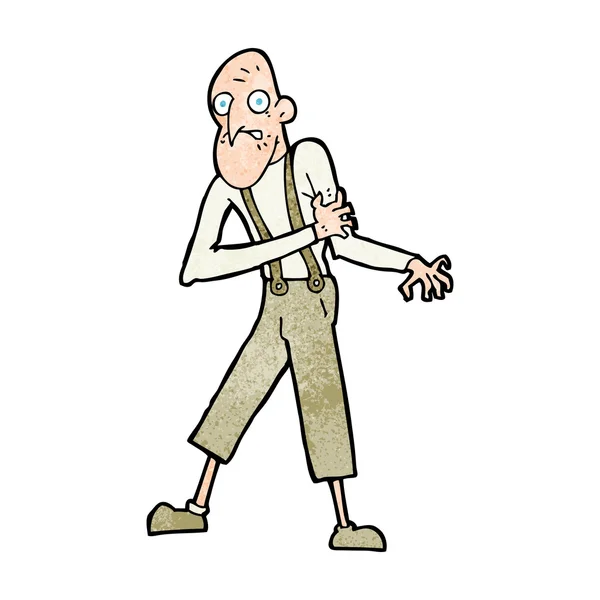 Dessin animé vieil homme ayant une crise cardiaque — Image vectorielle