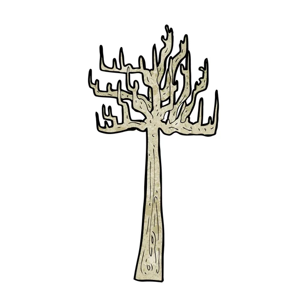 Desenhos animados de árvore nua velho — Vetor de Stock