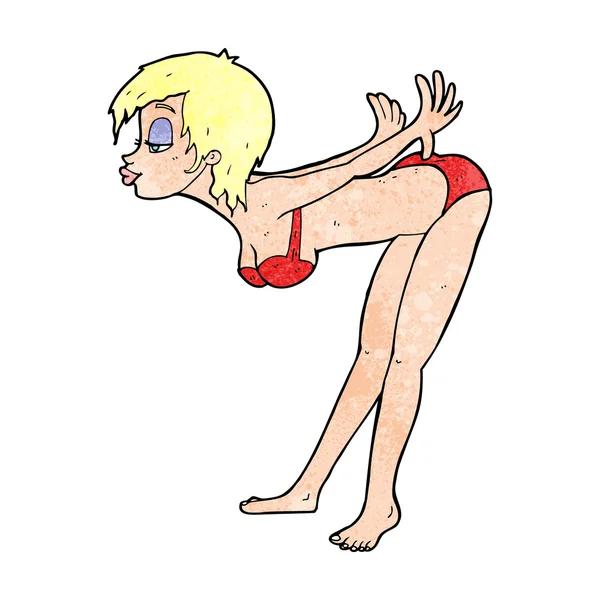 Cartoon Pin Up Mädchen im Bikini — Stockvektor