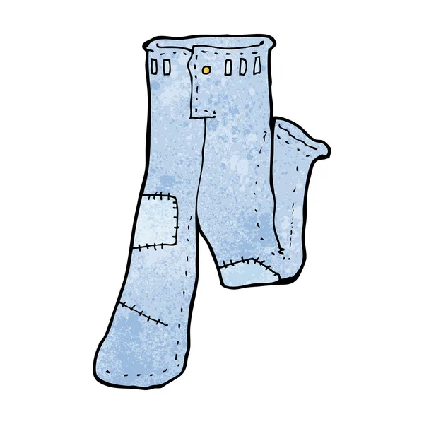 Cartoon opgelegde oude jeans — Stockvector