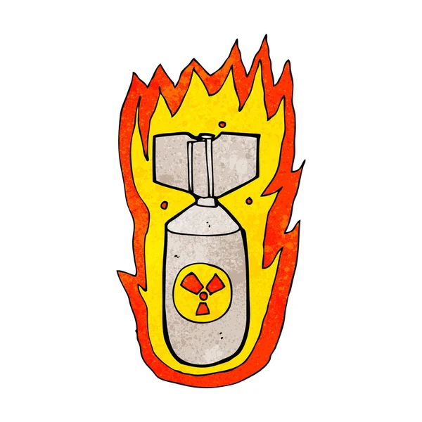 Cartoon flaming bomb — Stock Vector