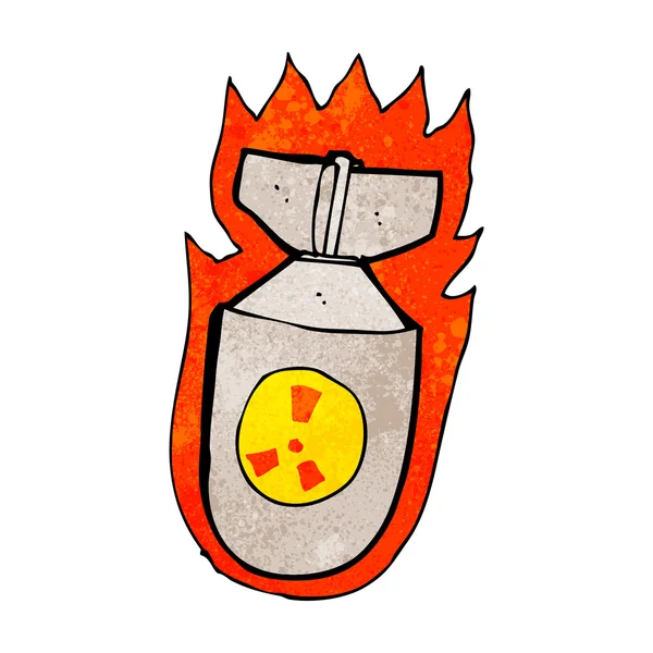 Cartoon flaming bomb — Stock Vector