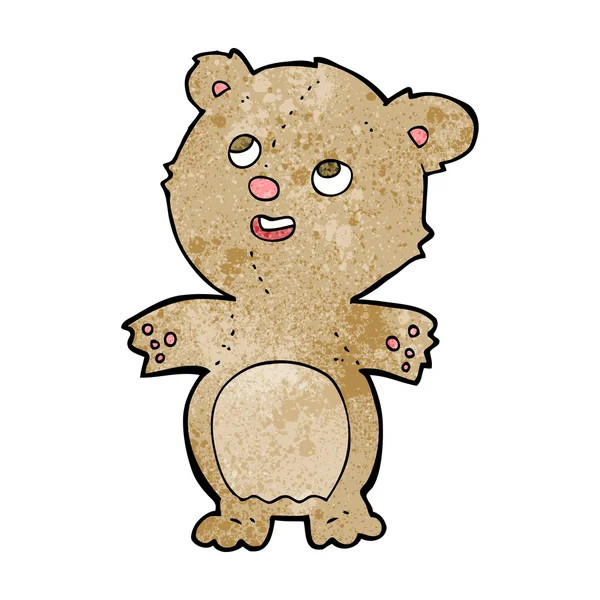 Dessin animé heureux petit ours en peluche — Image vectorielle