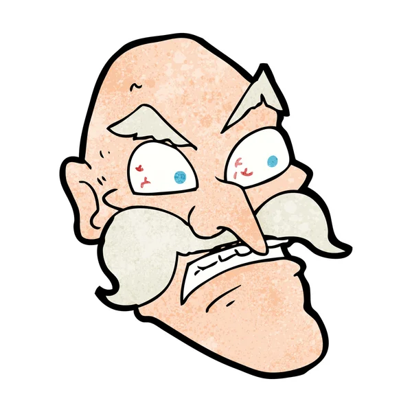 Dibujos animados viejo enojado — Vector de stock