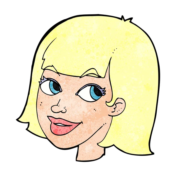 漫画幸せな女性の顔 — ストックベクタ