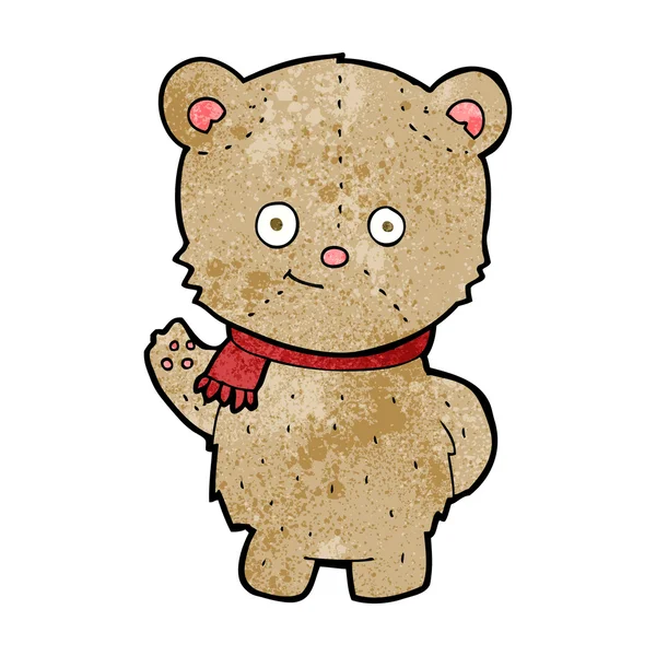 Cartoon winkt Teddybär — Stockvektor