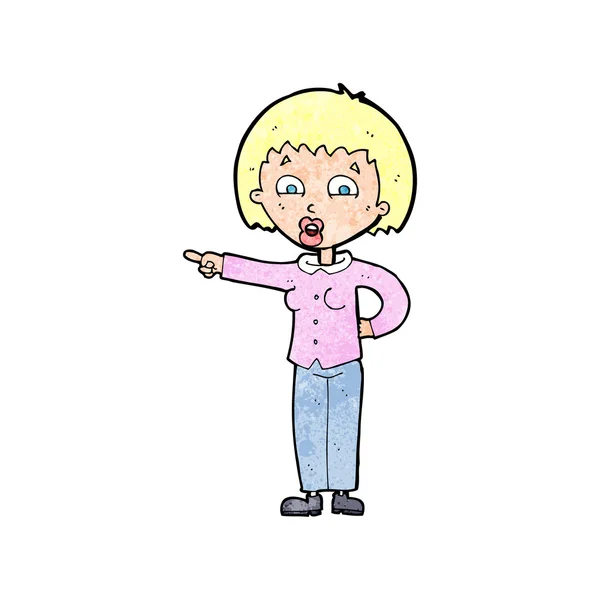 Dessin animé pointant femme — Image vectorielle