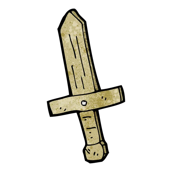 Kreslený dřevěný meč — Stock vektor