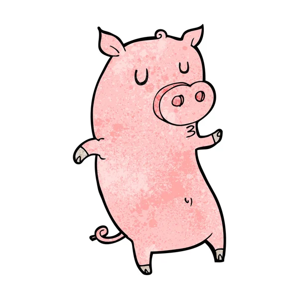 Divertido cerdo de dibujos animados — Vector de stock