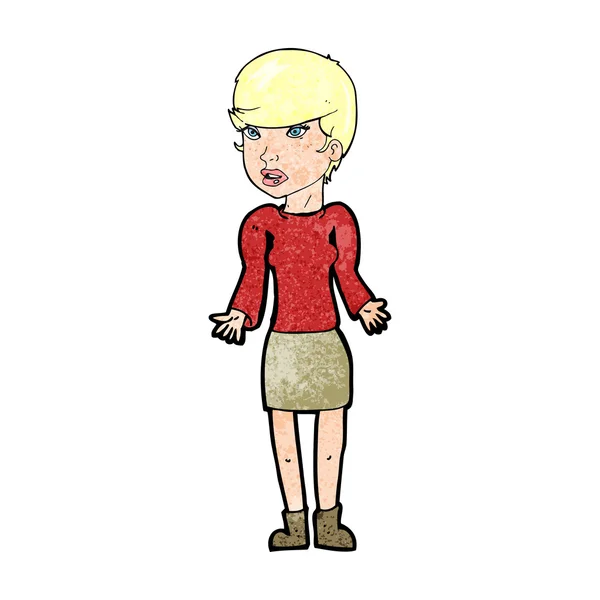 Cartoon verward vrouw — Stockvector