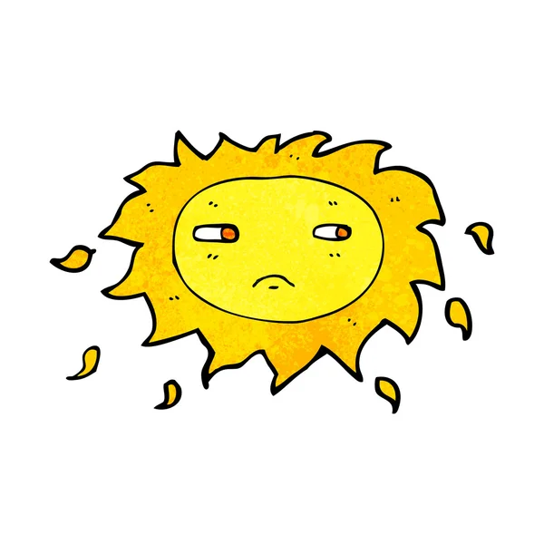卡通悲伤的阳光 — 图库矢量图片