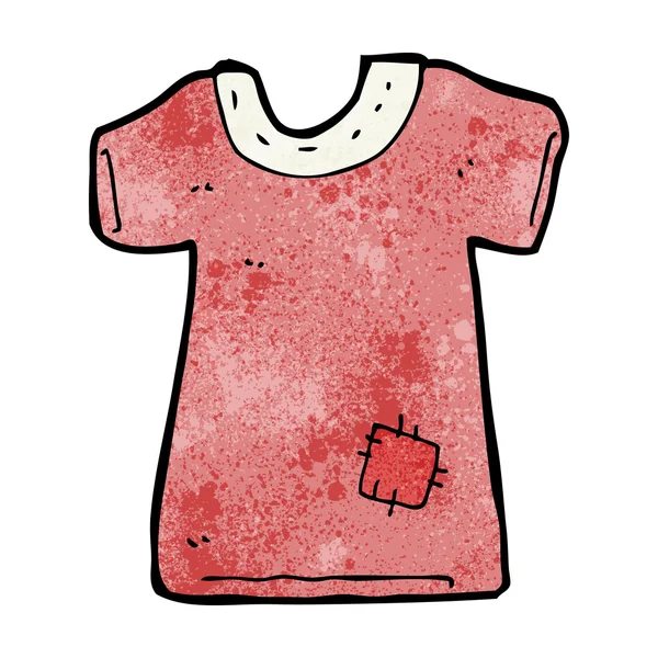 Dessin animé patché vieux tee-shirt — Image vectorielle