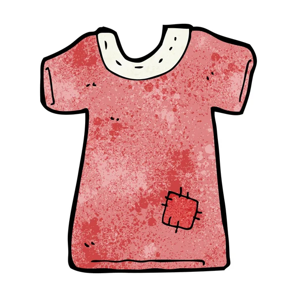 Camiseta vieja parcheada de dibujos animados — Archivo Imágenes Vectoriales