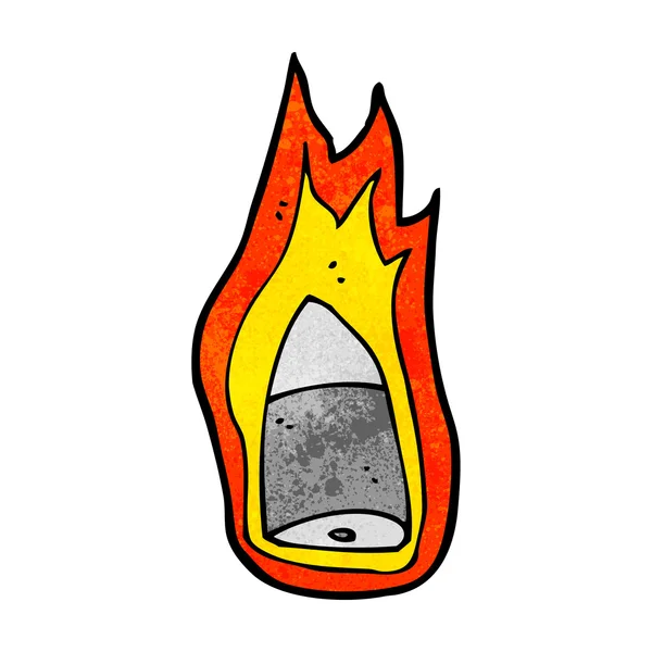 Cartone animato proiettile fiammeggiante — Vettoriale Stock