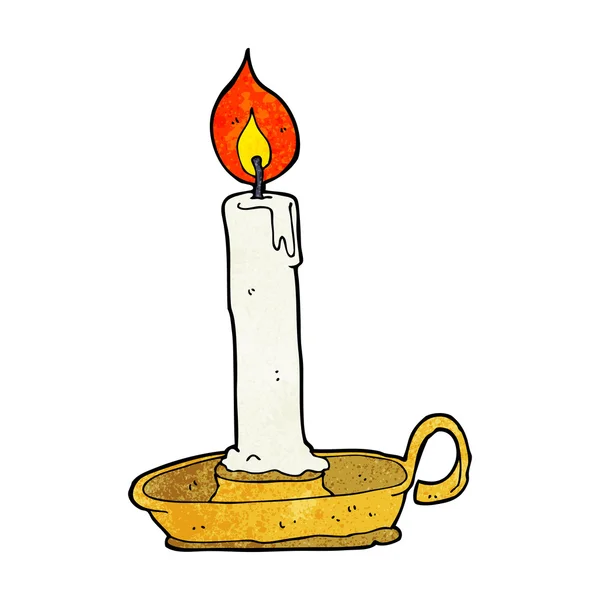 Vela encendida de dibujos animados — Vector de stock