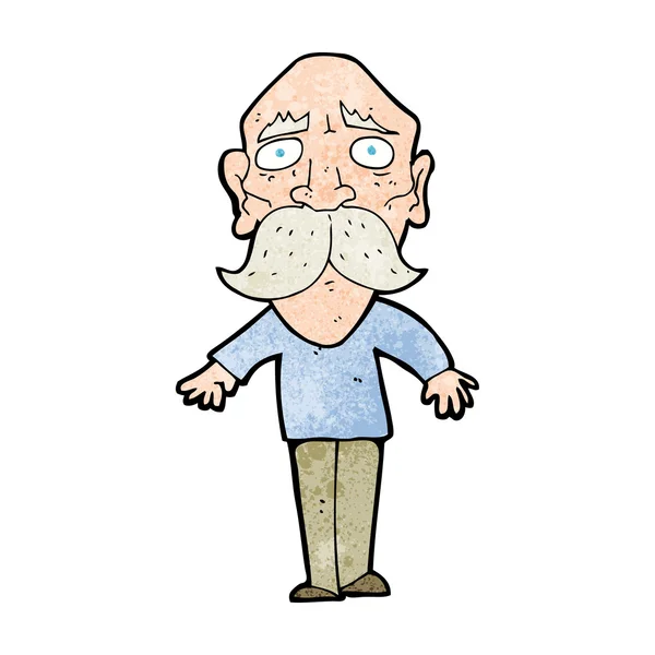 Cartoon sad old man — Stock Vector