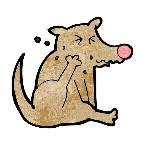 Γελοιογραφία σκυλί ξύσιμο — Διανυσματικό Αρχείο