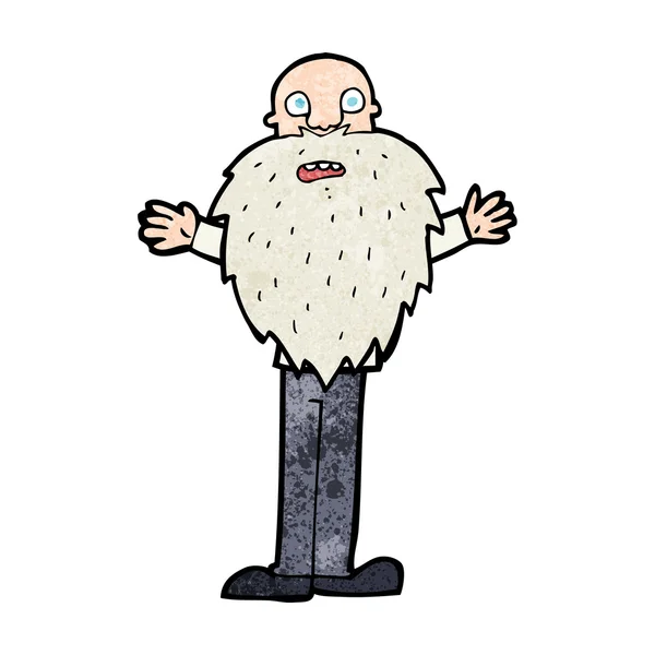 Cartoon bearded old man — Stock Vector