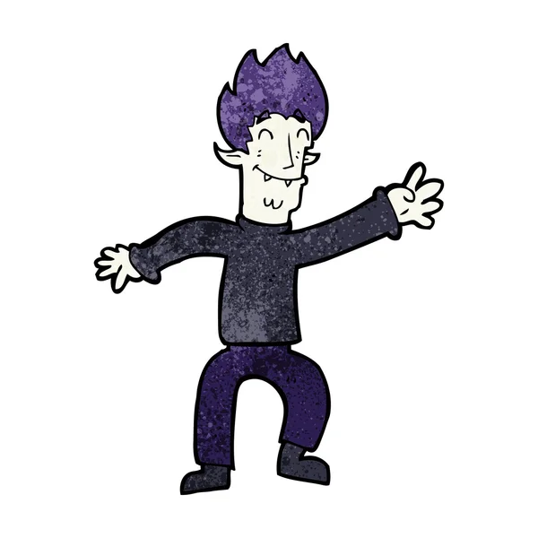 Cartone animato uomo vampiro felice — Vettoriale Stock