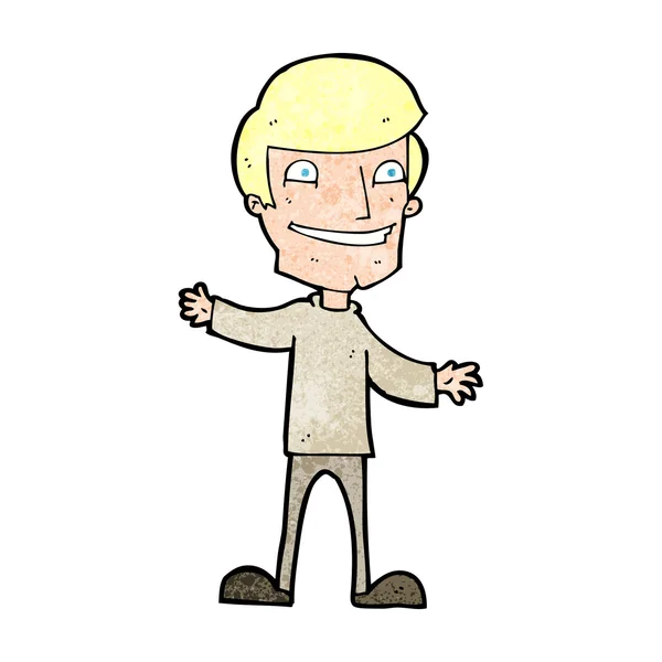 Cartoon Grijnzende man — Stockvector