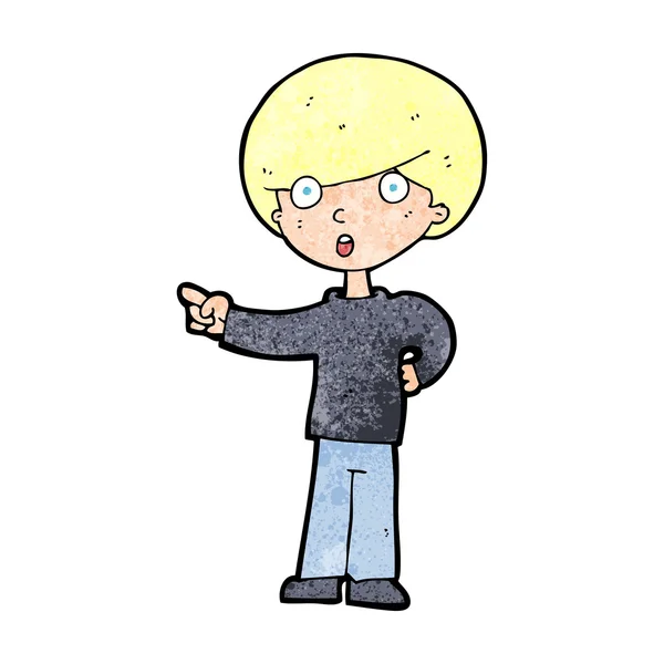 Cartoon aanwijsapparaat jongen — Stockvector