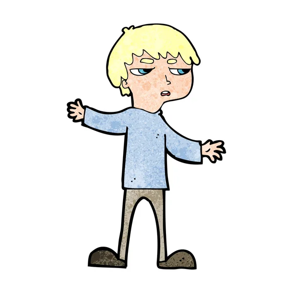 Cartoon annoyed boy — Stock Vector