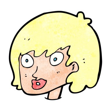 çizgi film mutlu kadın yüzü