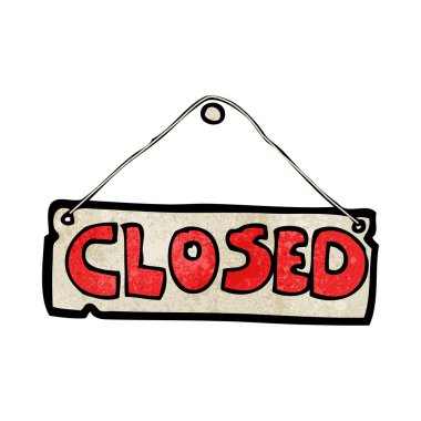 çizgi film kapalı dükkan işareti